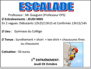 Association sportive escalade