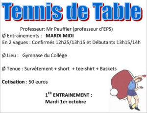 Tennis de table