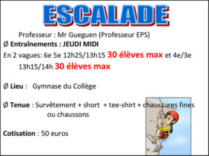 Association sportive escalade