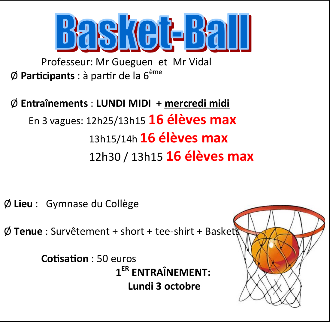 Basket Ball à Saint Joseph Basket Ball à Saint Joseph