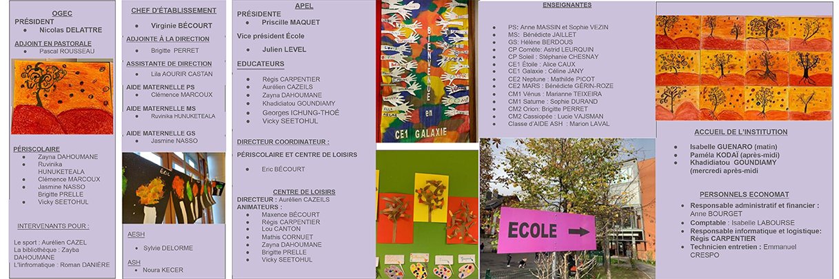 Organigramme école Saint Joseph 2024